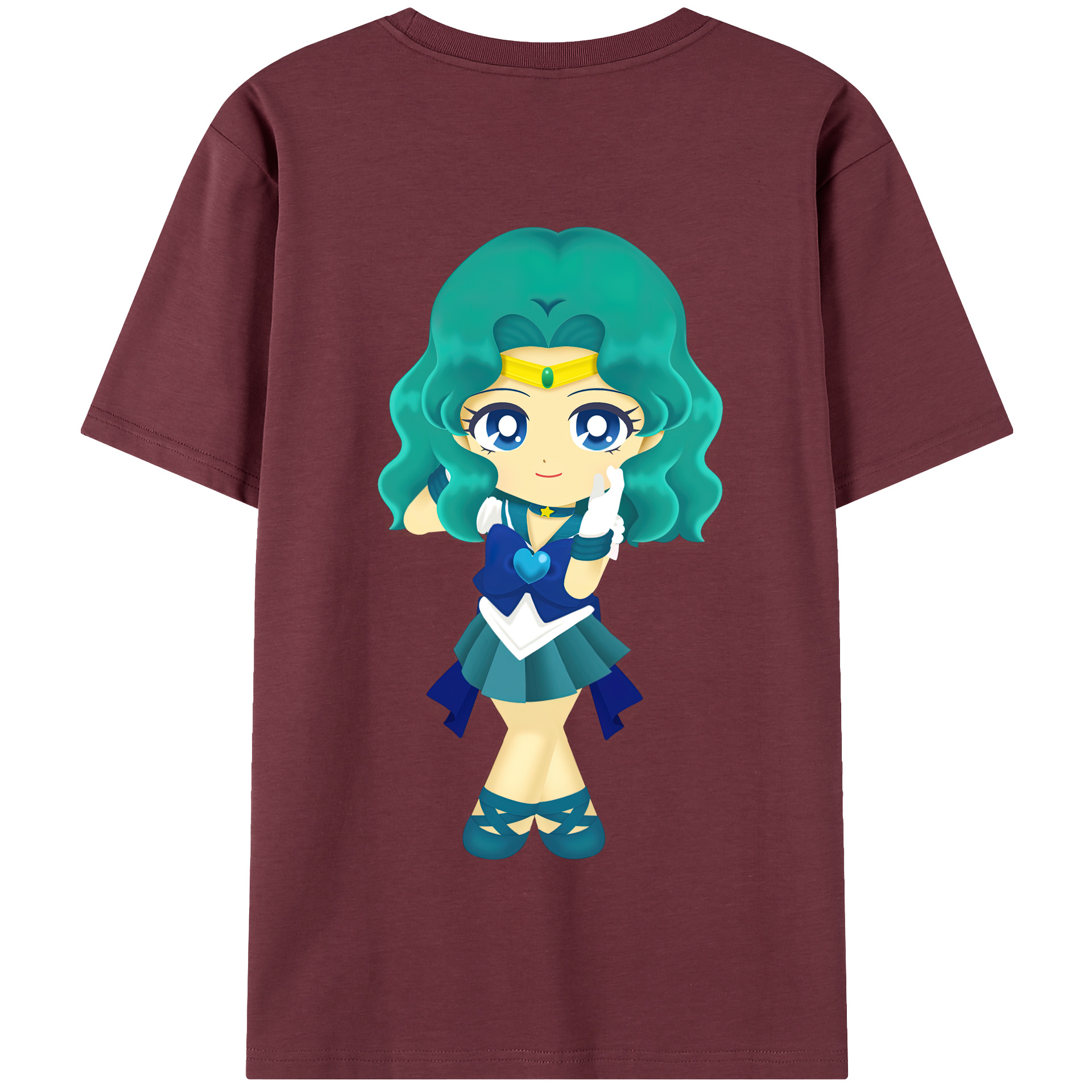 （画像用） 美少女戦士セーラームーン 海王 みちる（かいおう みちる） Sailor Moon Kaiou Michiru 綿100％半袖Tシャツ（背面プリント）